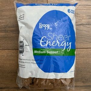 NEW Leggs Sheer Energy Medium Support (Suntan-Q)